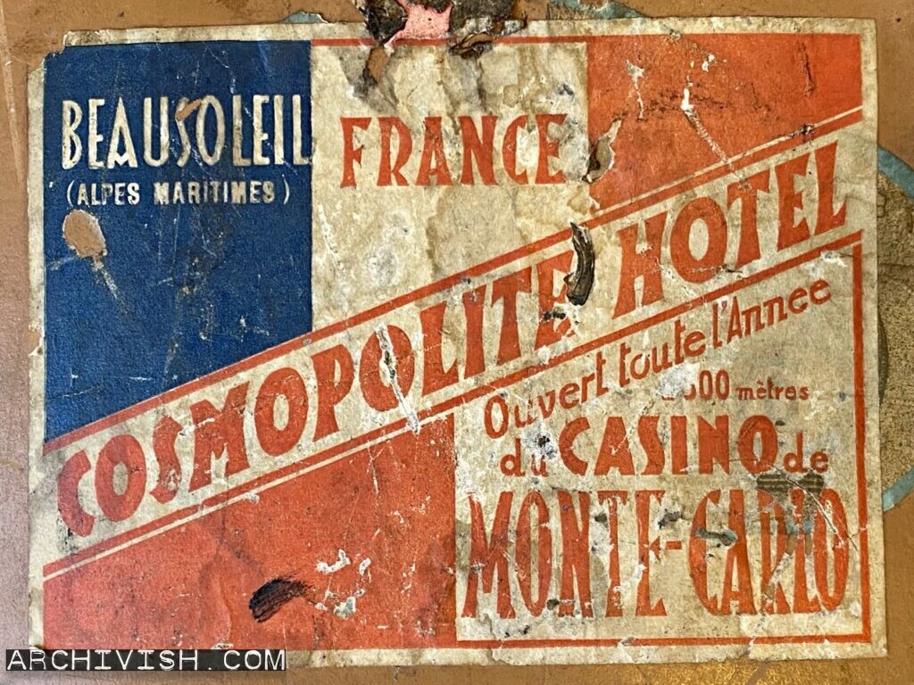 Cosmopolite Hotel - Beausoleil (Alpes Maritimes) - France - Ouvert toute l'Annee du casino de Monte Carlo - Suitcase sticker