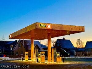 Unmanned Uno-X Petrol station in Slagelse, Denmark - 2024